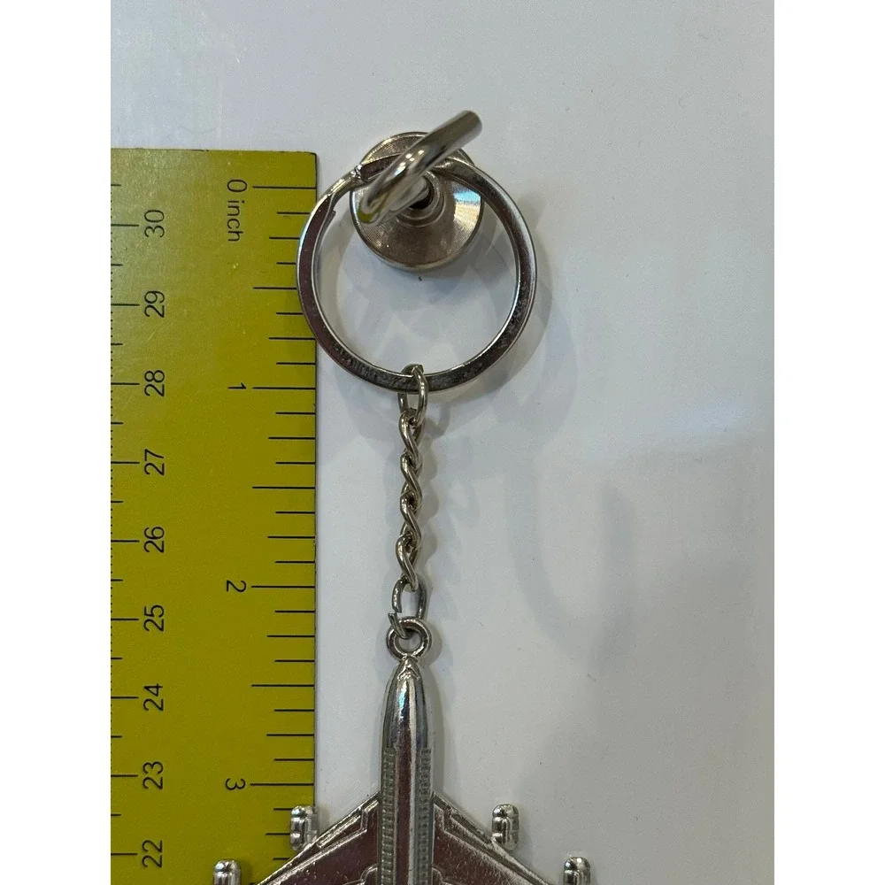 Vintage Silver Airplane Keychain Bottle Opener Aviation Pilot Travel Accessory